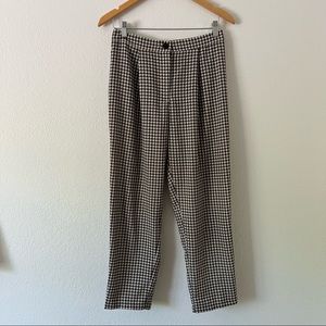 H&M checkered pleated trousers